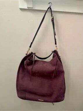 Rebecca Minkoff Plum Suede Hobo Shoulder Bag